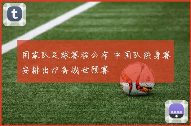 国家队足球赛程公布 中国队热身赛安排出炉备战世预赛