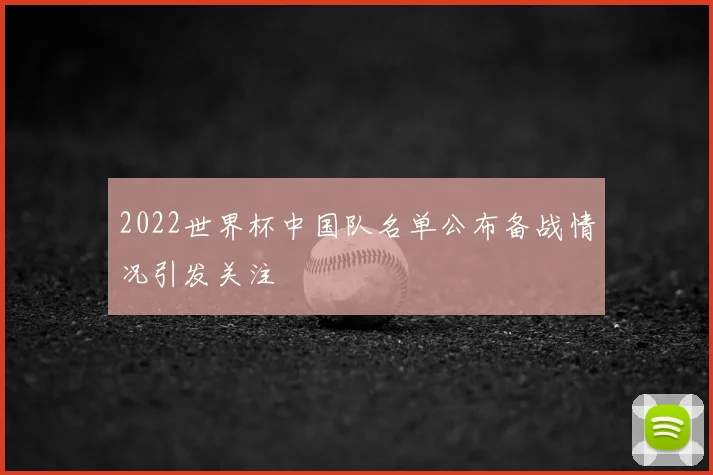 2022世界杯中国队名单公布备战情况引发关注